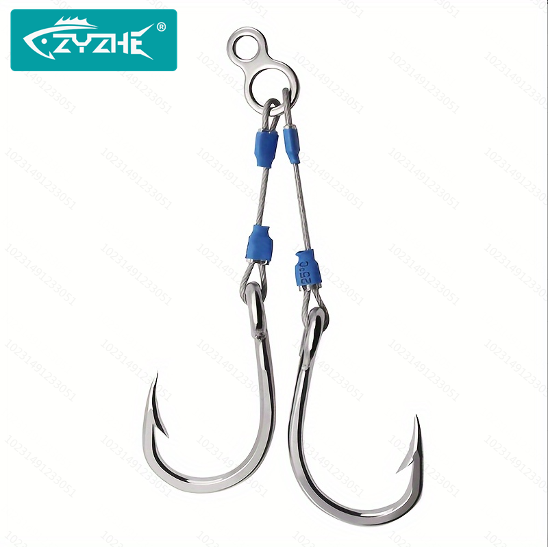 Fishing Hook Assortment - ZYZHE 스틸 와이어 지그 어시스트 훅