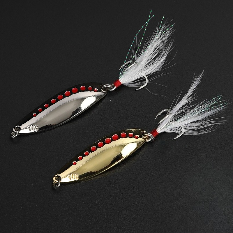 Fishing Hook Treble - 1pcs 5g-20gMetal 스피너 스푼 깃털 후크