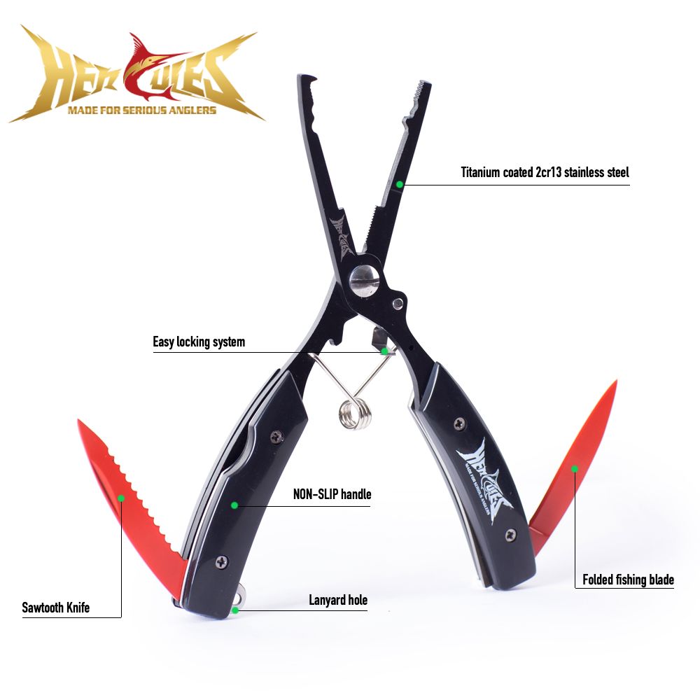 Fishing Hook Remover - HERCULES 낚시용 플라이어(칼집 및 랜야드 포함)