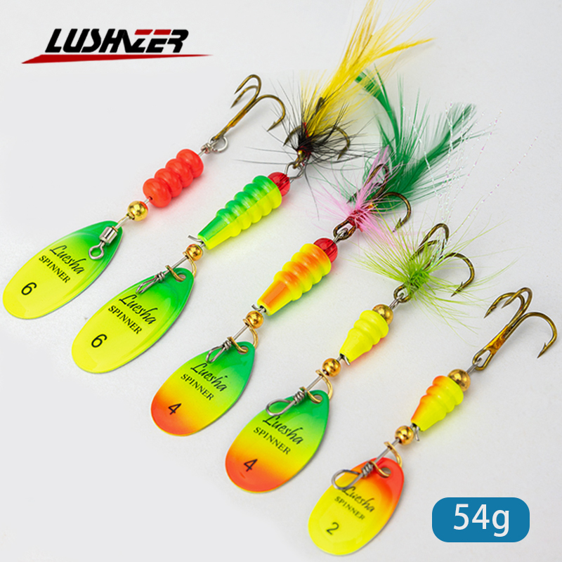 LUSHAZER 스피너 미끼 낚시 루어 스푼, 깃털 바 - Fishing Hook Treble 리뷰 및 가격