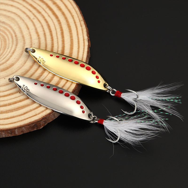 1pcs 5g-20gMetal 스피너 스푼 깃털 후크  - Fishing Hook Treble 리뷰 및 가격