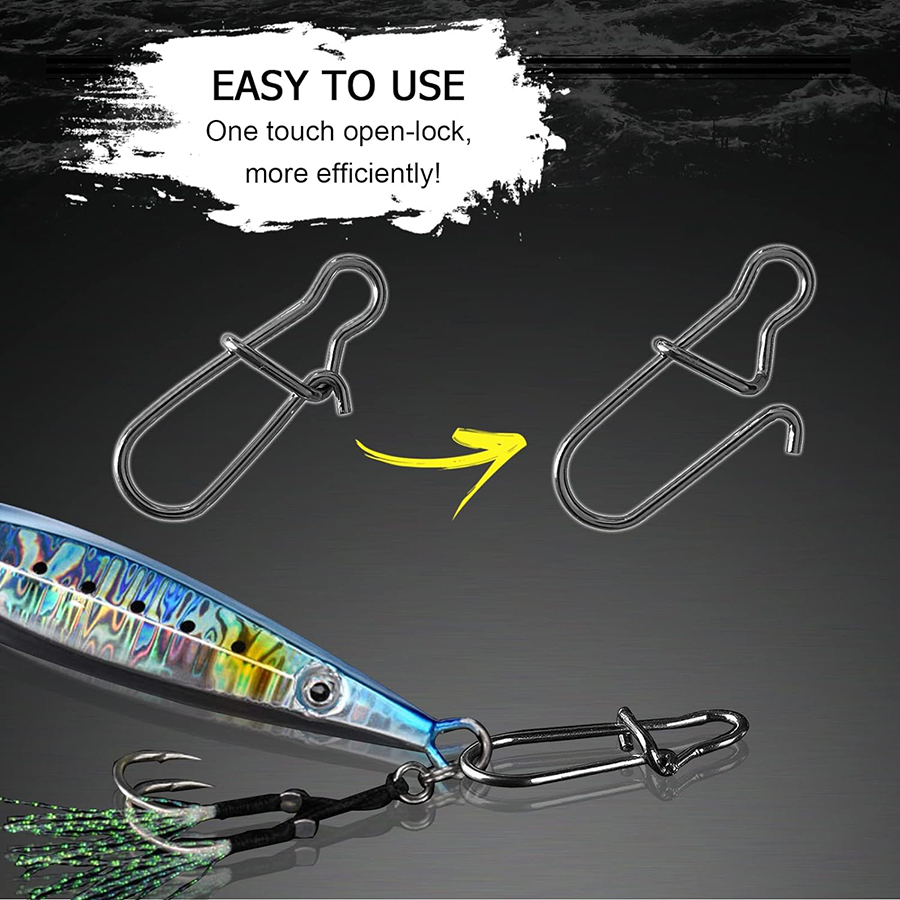 50Pcs 크랭크베이트 스냅 스테인레스 스틸 듀오 잠금 - Fishing Hook Remover 리뷰 및 가격