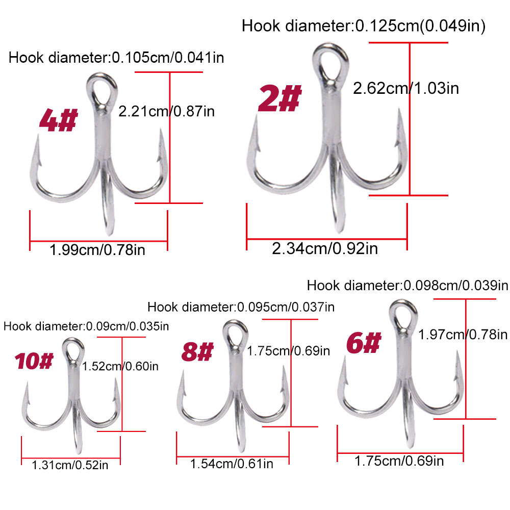 GOBAIT 20PCS 트레블 후크 2 # -10 #  - Fishing Hook Size 리뷰 및 가격